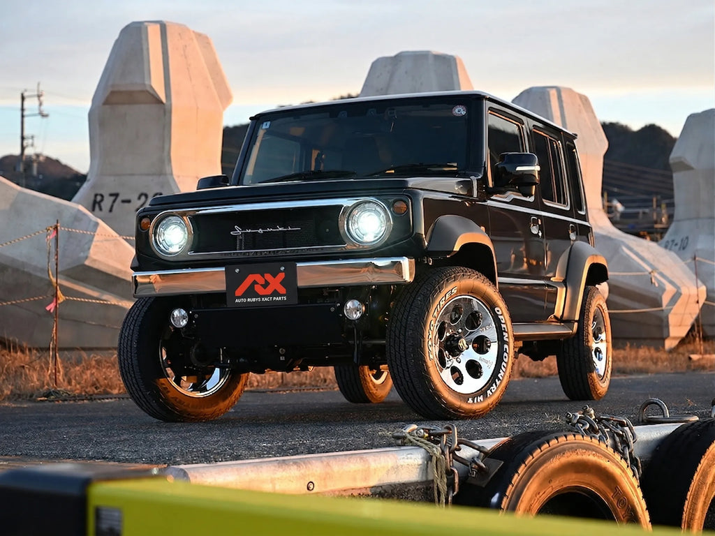 ステンレス製 オールドスクールフロントバンパー スキッドプレート付き